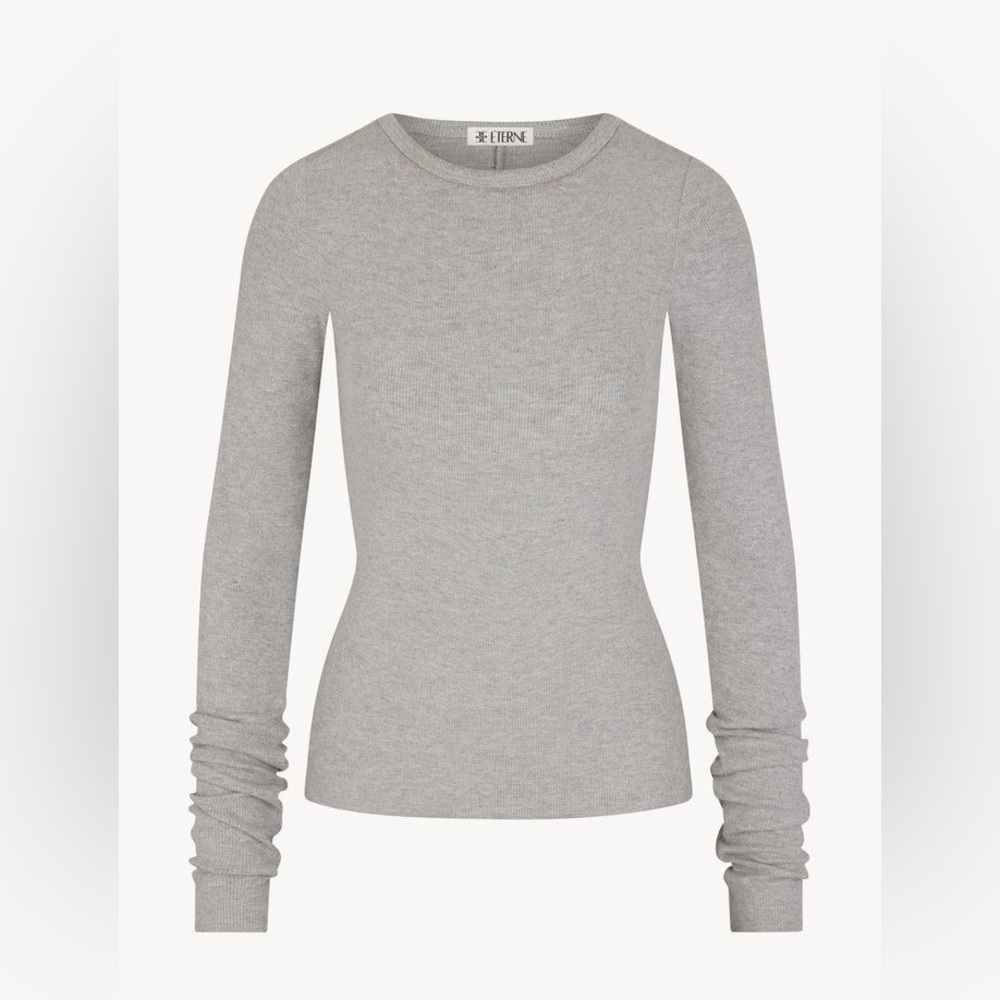 Eterne Heather butter rib Long Sleeve Top, S